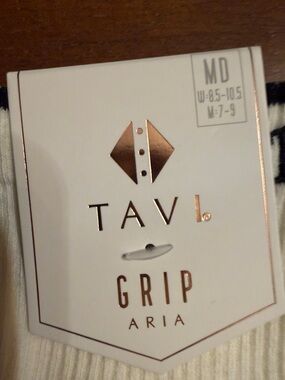 Cream colored Tavi Grip Aria Ribbed Socks ankle  length 🍦🍦🍦